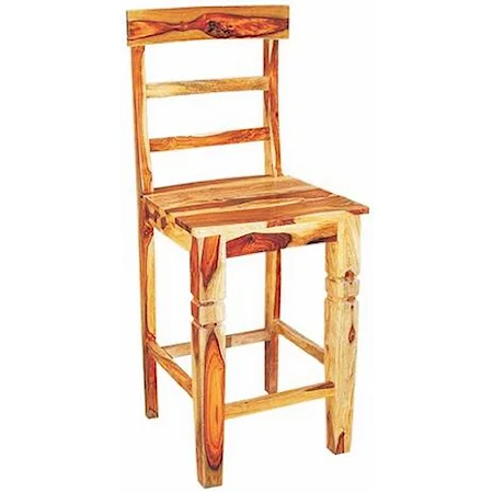 42" Solid Wood Ladder Back Counter Stool